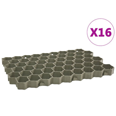 Vidaxl grasroosters 16 st 60x40x3 cm kunststof groen