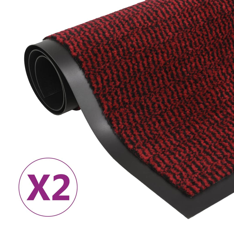 Load image into Gallery viewer, Vidaxl droogloopmatten 2 st rechthoekig getuft 80x120 cm rood
