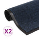 Vidaxl droogloopmatten 2 st rechthoekig getuft 80x120 cm blauw