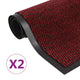 Vidaxl droogloopmatten 2 st rechthoekig getuft 90x150 cm rood