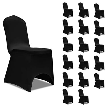 Vidaxl stoelhoezen stretch 18 st zwart