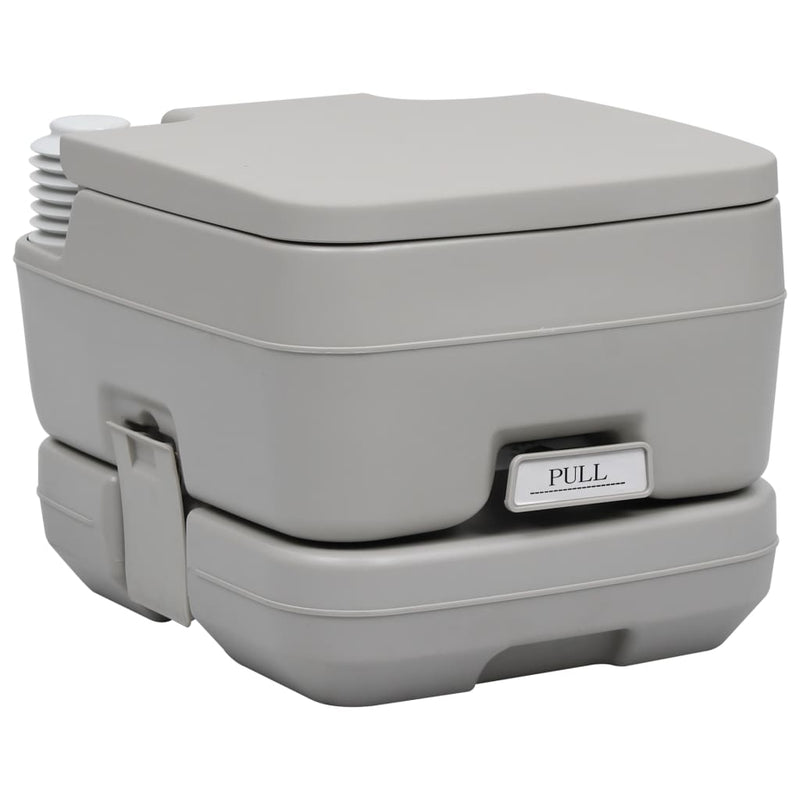 Load image into Gallery viewer, Vidaxl kampeertoilet draagbaar 10 + 10 l grijs
