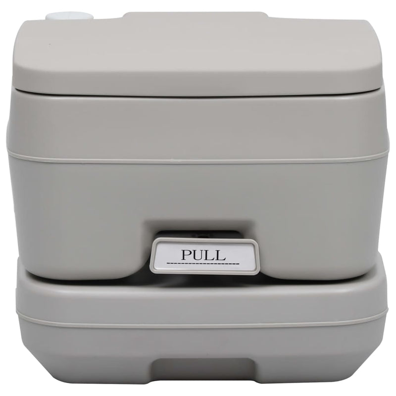 Load image into Gallery viewer, Vidaxl kampeertoilet draagbaar 10 + 10 l grijs
