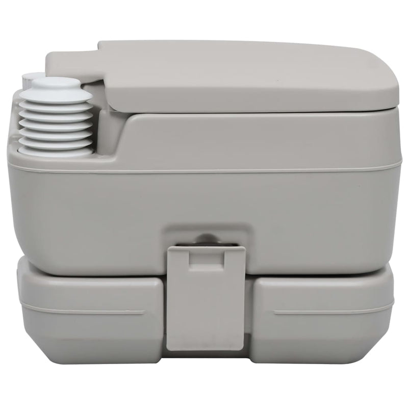 Load image into Gallery viewer, Vidaxl kampeertoilet draagbaar 10 + 10 l grijs
