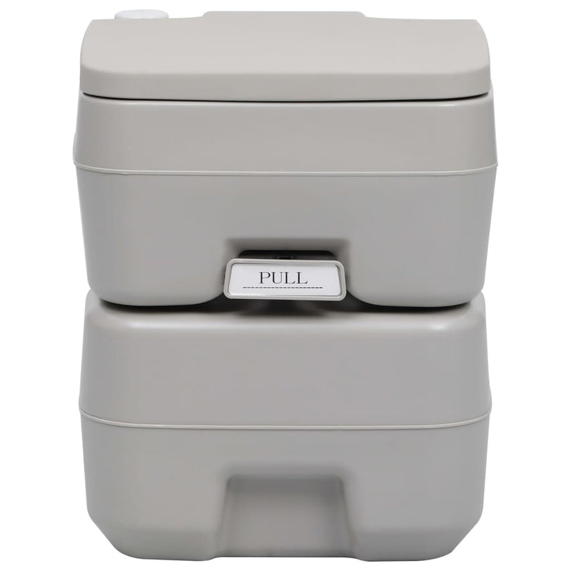 Load image into Gallery viewer, Vidaxl kampeertoilet draagbaar 20 + 10 l grijs
