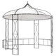 Vidaxl prieel rond 300x290 cm wit