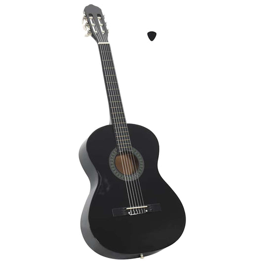 Vidaxl gitaar klassiek beginner 4 4 39 lindenhout zwart
