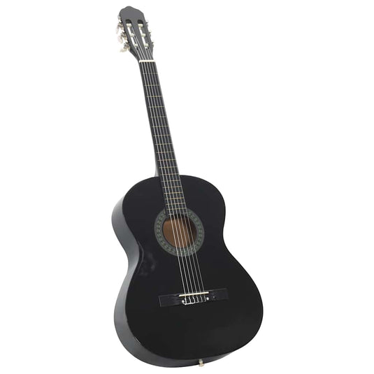 Vidaxl gitaar klassiek beginner 4 4 39 lindenhout zwart