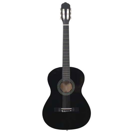 Vidaxl gitaar klassiek beginner 4 4 39 lindenhout zwart