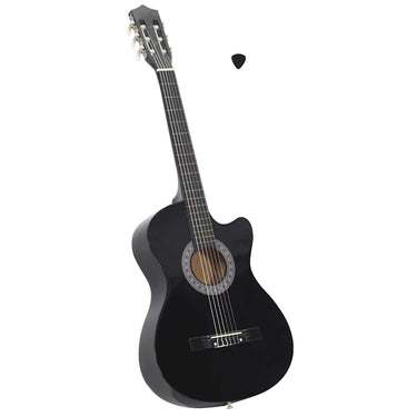 Vidaxl gitaar cutaway met 6 snaren western klassiek 38 zwart