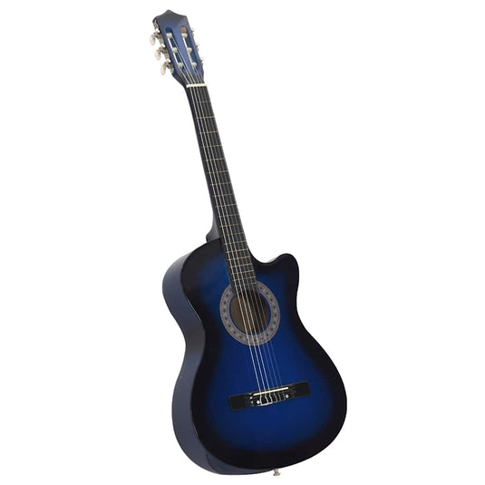 Vidaxl 12-delige gitaarset met 6 snaren western klassiek 38 blauw