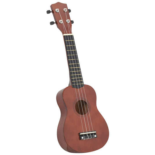 Vidaxl ukuleleset met tas voor kinderen sopraan 21'' donkerhoutkleurig