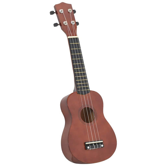 Vidaxl ukuleleset met tas voor kinderen sopraan 23'' donkerhoutkleurig