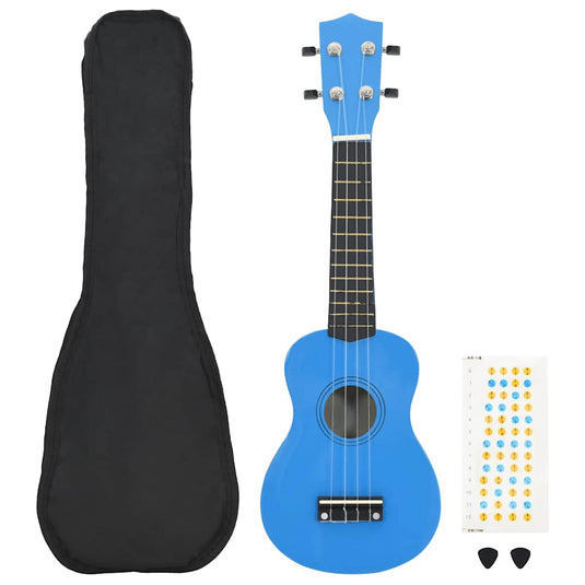 Vidaxl ukuleleset met tas voor kinderen sopraan 23'' blauw