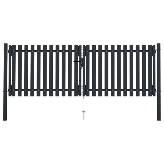 VidaXL Poort dubbel 306x125 cm staal antraciet