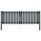 VidaXL Poort dubbel 306x125 cm staal antraciet