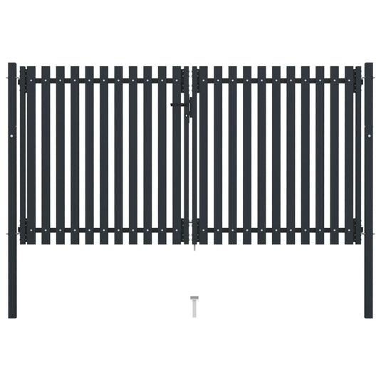 VidaXL Poort dubbel 306x220 cm staal antraciet
