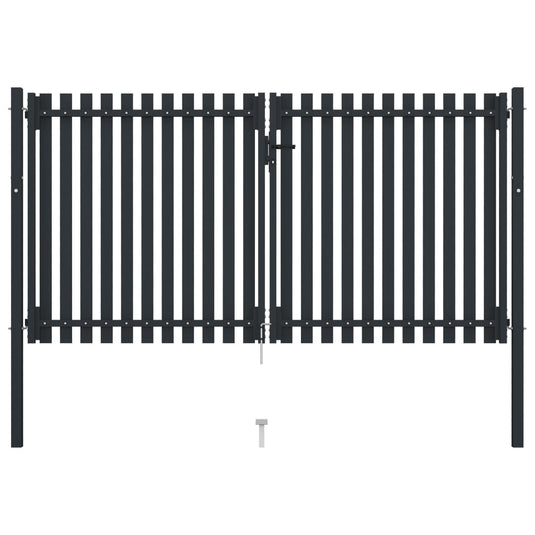 VidaXL Poort dubbel 306x220 cm staal antraciet
