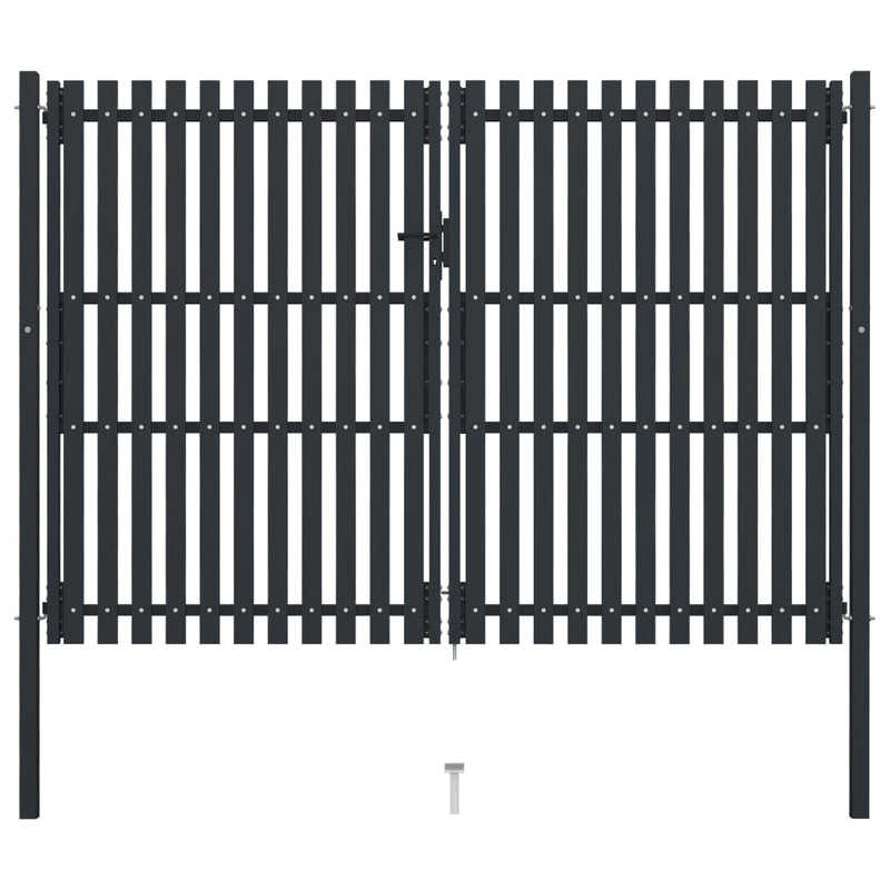 Load image into Gallery viewer, VidaXL Poort dubbel 306x250 cm staal antraciet
