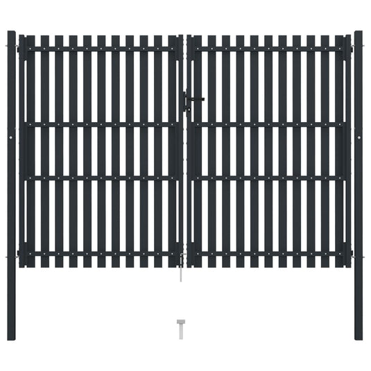 VidaXL Poort dubbel 306x250 cm staal antraciet