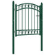 Vidaxl poort met gebogen bovenkant 100x100 cm staal groen