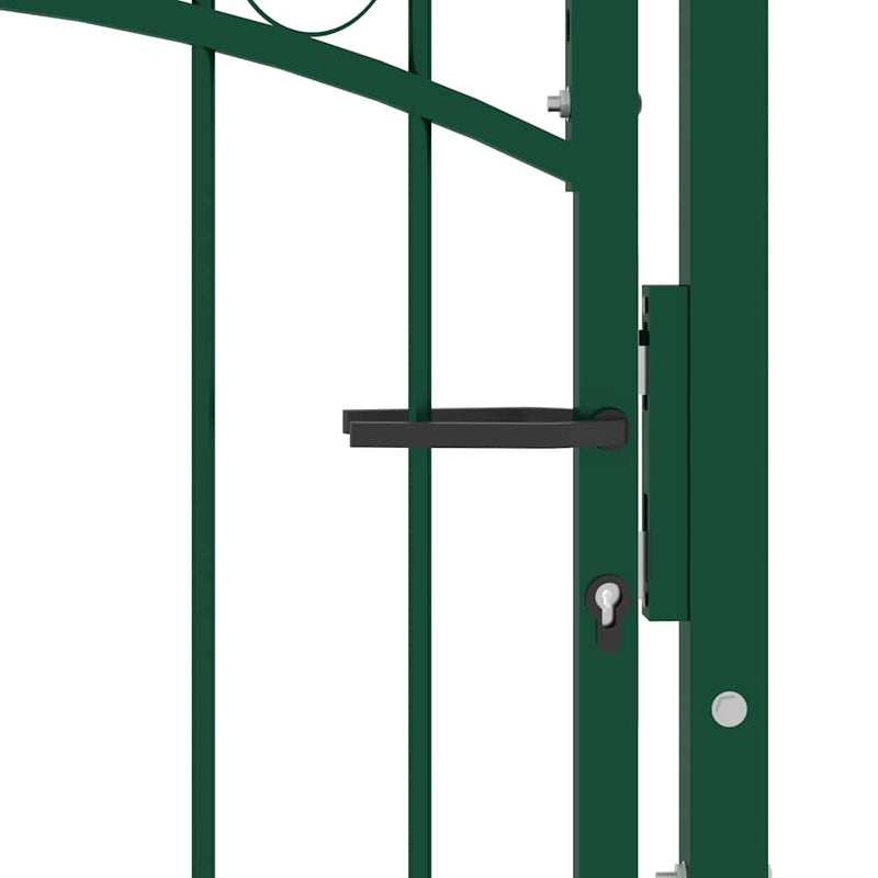 Load image into Gallery viewer, Vidaxl poort met gebogen bovenkant 100x100 cm staal groen
