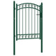 Vidaxl poort met gebogen bovenkant 100x125 cm staal groen