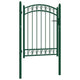 Vidaxl poort met gebogen bovenkant 100x125 cm staal groen