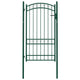 Vidaxl poort met gebogen bovenkant 100x175 cm staal groen