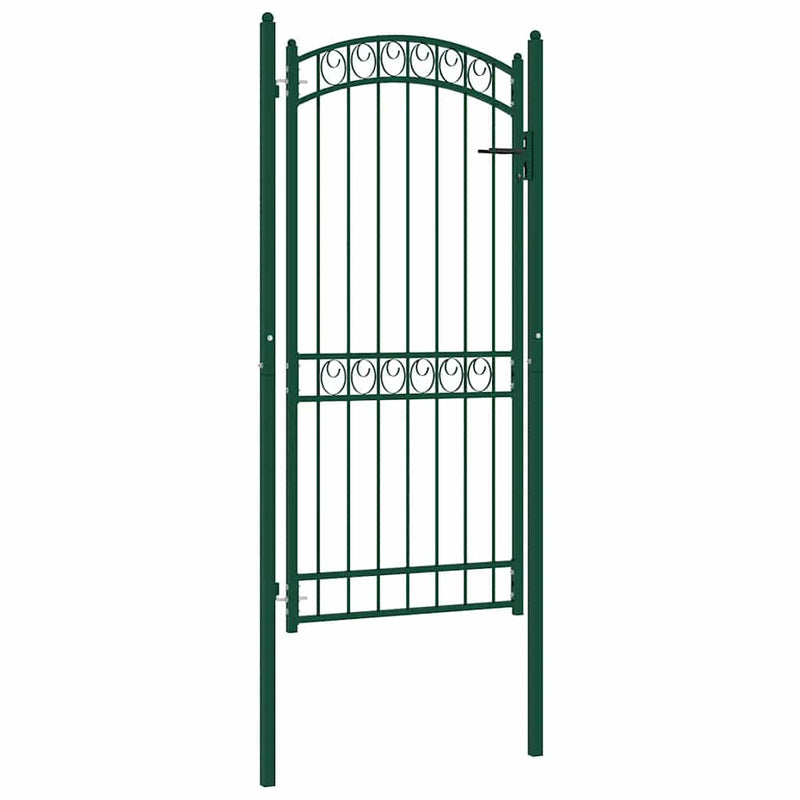 Load image into Gallery viewer, Vidaxl poort met gebogen bovenkant 102x136 cm staal groen
