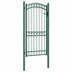 Vidaxl poort met gebogen bovenkant 102x136 cm staal groen
