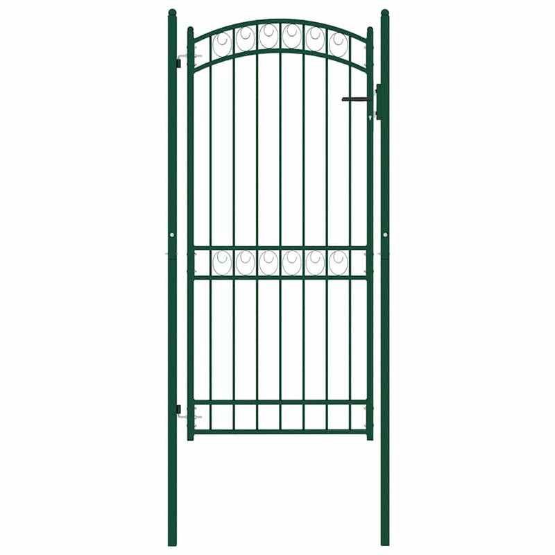 Load image into Gallery viewer, Vidaxl poort met gebogen bovenkant 102x136 cm staal groen
