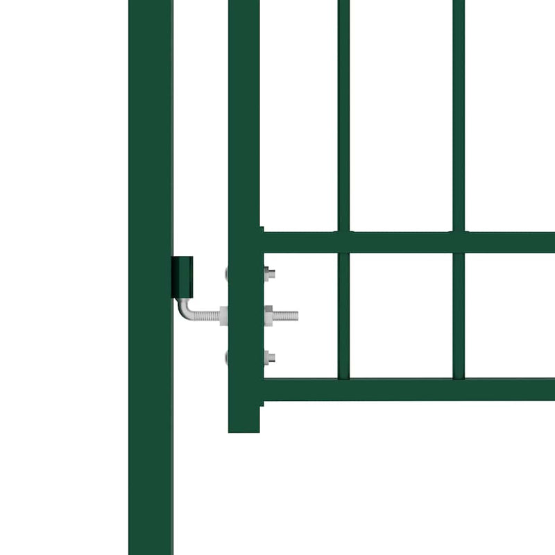 Load image into Gallery viewer, Vidaxl poort met gebogen bovenkant 102x136 cm staal groen
