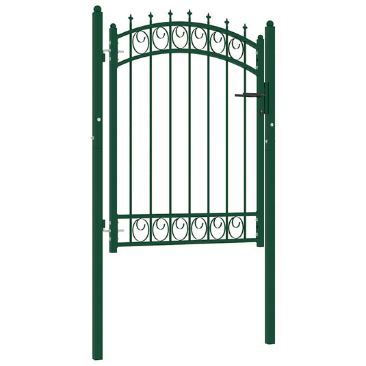 Vidaxl poort met speerpunten 100x125 cm staal groen