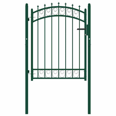 Vidaxl poort met speerpunten 100x125 cm staal groen