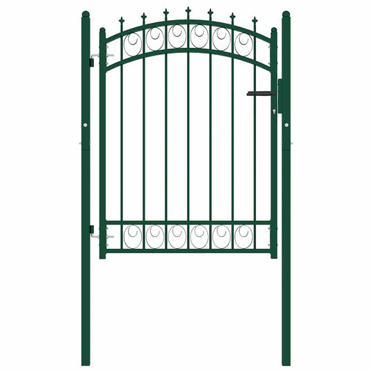 Vidaxl poort met speerpunten 100x125 cm staal groen