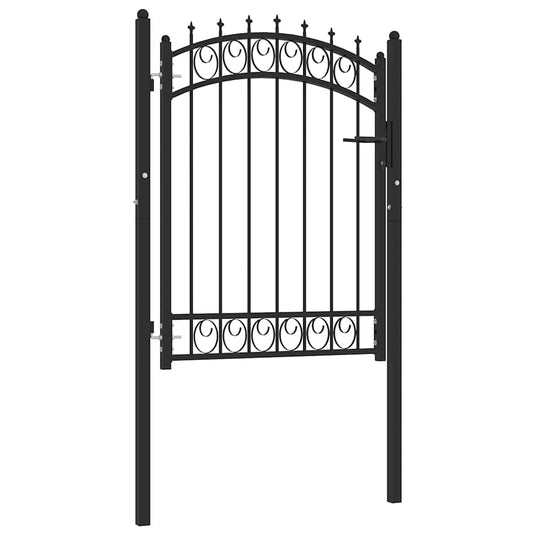 Vidaxl poort met speerpunten 100x125 cm staal zwart