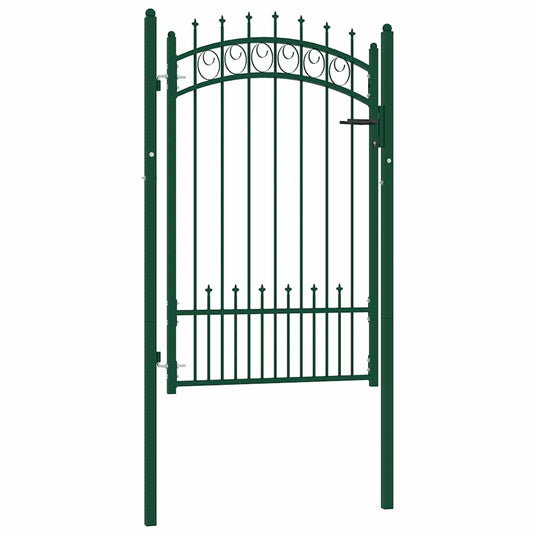Vidaxl poort met speerpunten 100x150 cm staal groen