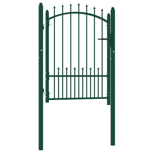Vidaxl poort met speerpunten 100x125 cm staal groen