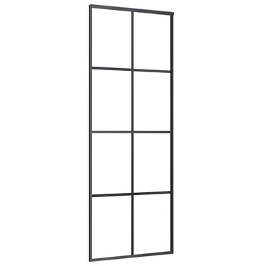 Vidaxl schuifdeur 76x205 cm aluminium en esg-glas zwart