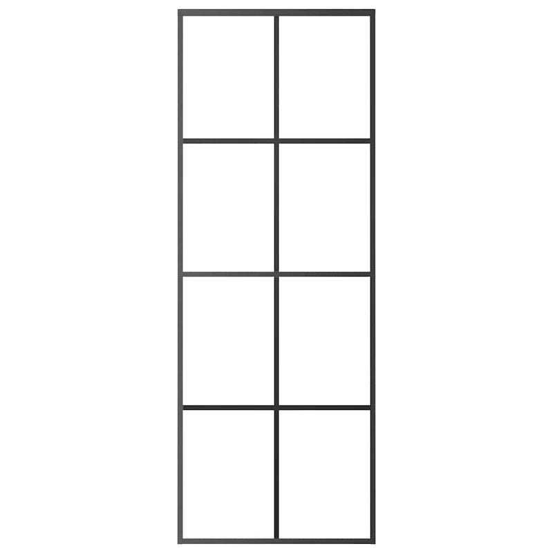 Load image into Gallery viewer, Vidaxl schuifdeur 76x205 cm aluminium en esg-glas zwart
