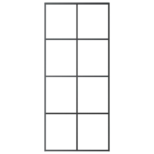 VidaXL Schuifdeur 90x205 cm aluminium en ESG-glas zwart