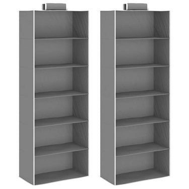 Vidaxl kledingorganisers hangend 2 st met 6 schappen stof