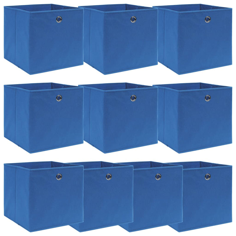 Load image into Gallery viewer, Vidaxl opbergboxen 10 st 32x32x32 cm stof blauw
