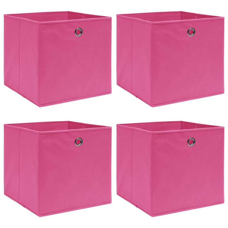 Load image into Gallery viewer, Vidaxl opbergboxen 4 st 32x32x32 cm stof roze
