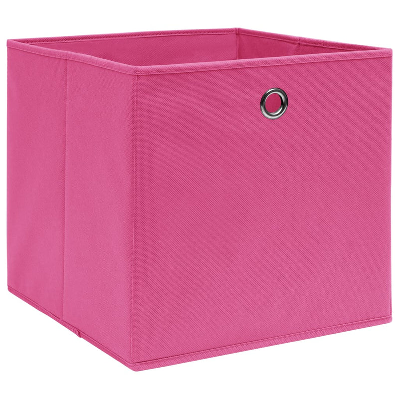 Load image into Gallery viewer, Vidaxl opbergboxen 4 st 32x32x32 cm stof roze
