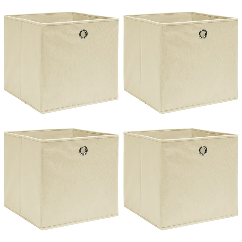 Load image into Gallery viewer, Vidaxl opbergboxen 4 st 32x32x32 cm stof crèmekleurig
