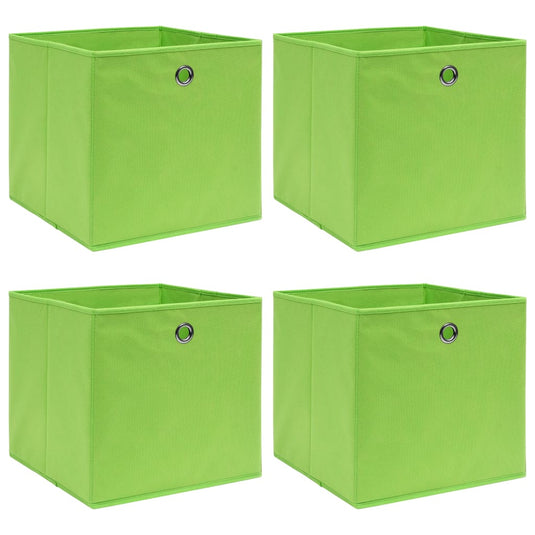 Vidaxl opbergboxen 4 st 32x32x32 cm stof groen