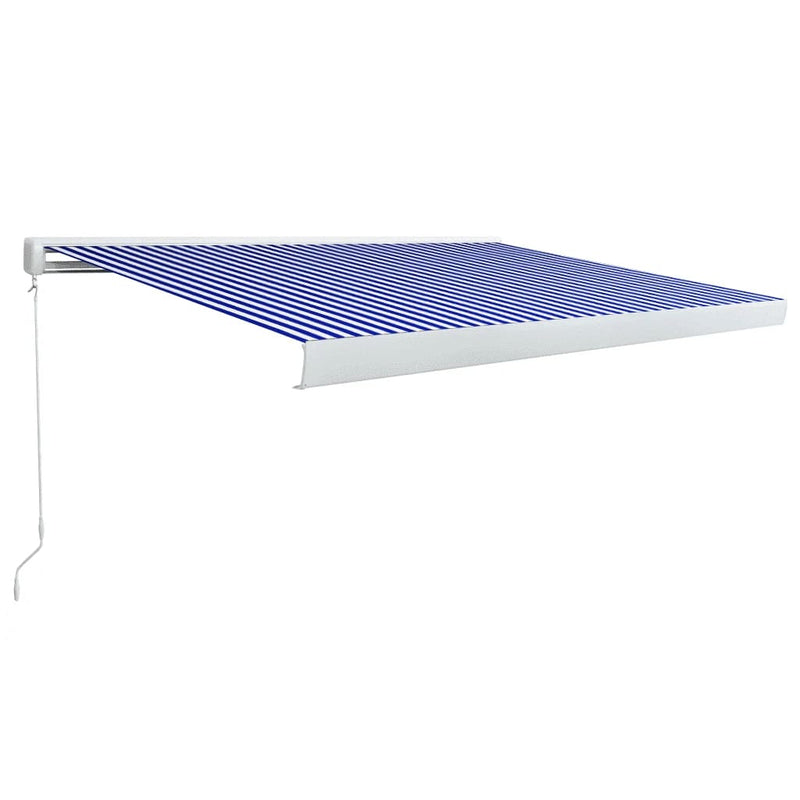 Load image into Gallery viewer, VidaXL Luifel handmatig 400x300 cm blauw en wit
