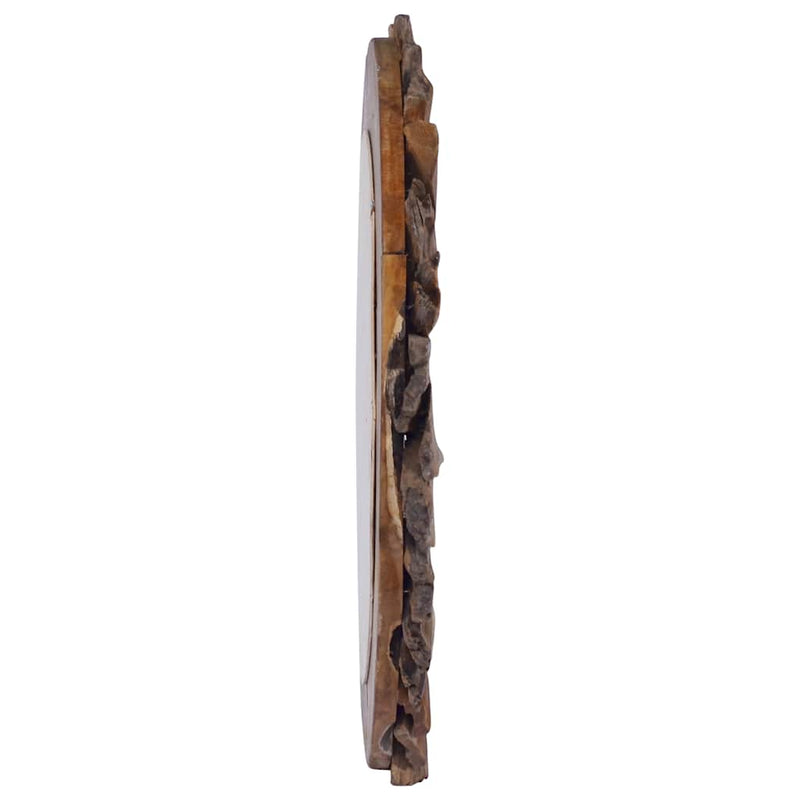 Load image into Gallery viewer, Vidaxl wandspiegel rond 60 cm teakhout
